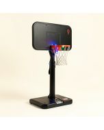 Portable Basketball Hoop Basketball System 6.6-10Ft Height Adjustment For Youth Adults Led Basketball Hoop Lights , Colorful Lights , Waterproof，Super Bright To Play At Night Outdoors , Good Gift For Kid (synthetic illustration; no displayed measurements)