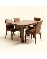 Hollington Butterfly Leaf Rubberwood Solid Wood Dining Set (synthetic illustration; no displayed measurements)
