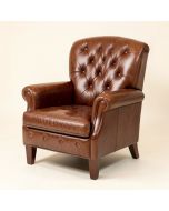 31 '' Wide Tufted Top Grain Leather Club Chair (synthetic illustration; no displayed measurements)