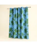 Newtonsville Carribean Palms Graphic Print & Text Semi-Sheer Single Curtain Panel (synthetic illustration; no displayed measurements)