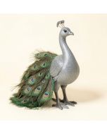 Amy-Jo Iridescent Peacock With Beautiful Train Feathers Figurine (synthetic illustration; no displayed measurements)