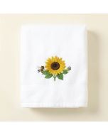 Libby Sunflower And Bees Embroidered 100 % Cotton Hand Towel (synthetic illustration; no displayed measurements)