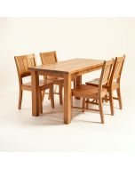 Alingtons 5 - Piece Rubberwood Solid Wood Dining Set (synthetic illustration; no displayed measurements)