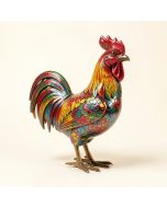 Talhah Colorful Metal Rooster Sculpture Decor (synthetic illustration; no displayed measurements)