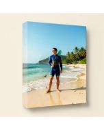 Panoramic Surfer Standing On The Beach (synthetic illustration; no displayed measurements)