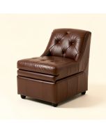 Schuster Tufted Leather Upholstered Stacking Side Chair In Brown (synthetic illustration; no displayed measurements)