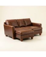Elva 111.5 '' Wide Genuine Leather Sofa & Chaise (synthetic illustration; no displayed measurements)