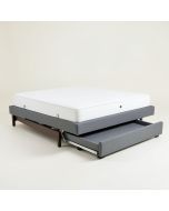 Espresso Full Size Platform Bed With Adjustable Trundle (synthetic illustration; no displayed measurements)