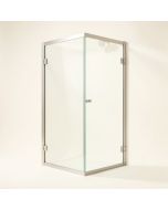 Aqua Fold 33.5 '' W X 72 '' H Pivot Semi-Frameless Shower Door (synthetic illustration; no displayed measurements)