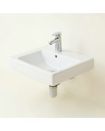 White Ceramic Rectangular Undermount Bathroom Sink With Overflow (synthetic illustration; no displayed measurements)