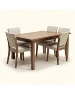 Alyssya Butterfly Leaf Rubberwood Solid Wood Dining Set (synthetic illustration; no displayed measurements)