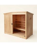 Newport Cedar 4 Person Sauna (synthetic illustration; no displayed measurements)