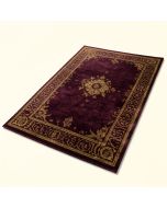 Dunbar Garden Panel Hand-Tufted Wool Dark Plum/Gold Area Rug (synthetic illustration; no displayed measurements)