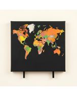 Colorful World Map - Graphic Art Print On Canvas (synthetic illustration; no displayed measurements)