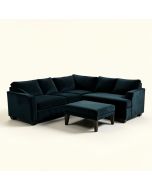 Lylah 106.7 '' Wide Velvet Reversible Sleeper Corner Sectional With Ottoman (synthetic illustration; no displayed measurements)