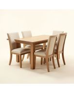 Abrahante Butterfly Leaf Rubberwood Solid Wood Dining Set (synthetic illustration; no displayed measurements)