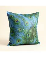 Polla Peacock Cotton Floral Throw Pillow (synthetic illustration; no displayed measurements)