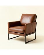 Benston 26.8 '' Wide Top Grain Leather Armchair (synthetic illustration; no displayed measurements)