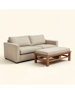 Massillon 103.5 '' Wide Linen Sofa & Chaise With Ottoman (synthetic illustration; no displayed measurements)