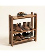Industrial Shoe Bench Coat Rack , 3-Tier Hall Tree , 3 In 1 Design , Rustic Brown (synthetic illustration; no displayed measurements)