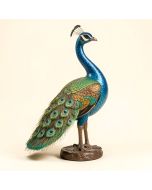 Pratt Metal Standing Peacock Statue (synthetic illustration; no displayed measurements)