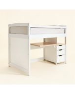 Bain Twin Loft Bed With Desk And Drawers (synthetic illustration; no displayed measurements)