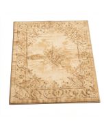 Fresquez Oriental Hand-Tufted Wool Plum/Beige Area Rug (synthetic illustration; no displayed measurements)