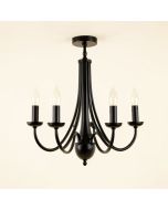 Doucette 9 - Light Candle Style Wagon Wheel Chandelier (synthetic illustration; no displayed measurements)
