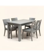 Lockett 5 - Piece Rubber Solid Wood Dining Set (synthetic illustration; no displayed measurements)