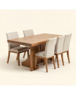 Asynjur Butterfly Leaf Rubberwood Solid Wood Dining Set (synthetic illustration; no displayed measurements)