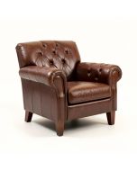 Eufaula 44 '' Wide Tufted Top Grain Leather Chesterfield Chair (synthetic illustration; no displayed measurements)