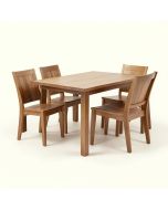 Gildo 3 - Piece Rubberwood Solid Wood Dining Set (synthetic illustration; no displayed measurements)