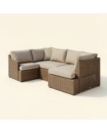 Gin 112.4 '' Wide Reversible Patio Sectional With Cushions (synthetic illustration; no displayed measurements)