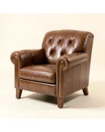 Larchmont 37.01 '' Wide Tufted Top Grain Leather Armchair (synthetic illustration; no displayed measurements)