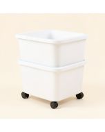 2 Tier Plastic Laundry Hamper With Wheels (synthetic illustration; no displayed measurements)