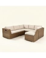4 Piece Patio Sectional Wicker Rattan Outdoor Furniture Sofa Set With Storage Box (synthetic illustration; no displayed measurements)