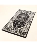 Rhodes Geometric Black/Charcoal/White Area Rug (synthetic illustration; no displayed measurements)