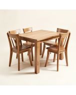 Spruill Drop Leaf Rubberwood Solid Wood Breakfast Dining Set (synthetic illustration; no displayed measurements)