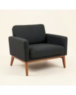 Ergenekon Mid-Century Modern Dark Grey Fabric Upholstered Loveseat (synthetic illustration; no displayed measurements)