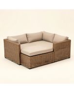 River Brook 126 '' Wide Reversible Patio Sectional With Cushions (synthetic illustration; no displayed measurements)