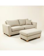 Ammeera 81 '' Wide Linen Reversible Sofa & Chaise With Ottoman (synthetic illustration; no displayed measurements)