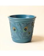 Charleroi Embossed Teal Blue Terracotta Planter (synthetic illustration; no displayed measurements)