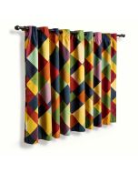 Geometric Colorful Room Darkening Rod Pocket Curtain Panels (synthetic illustration; no displayed measurements)