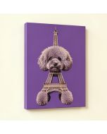 Bonjour Eiffel Tower Poodle By April Heather Graphic Art On Wrapped Canvas (synthetic illustration; no displayed measurements)