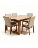 Alysse Butterfly Leaf Rubberwood Solid Wood Dining Set (synthetic illustration; no displayed measurements)