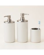 Dasheil Embossed Glazed Ceramic 3 Piece Bathroom Accessory Set (synthetic illustration; no displayed measurements)