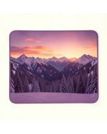 Winter Landscape In The Mountains Sunset Majestic Scenes From The World Photo White Brown Mauve Kitchen Mat (synthetic illustration; no displayed measurements)