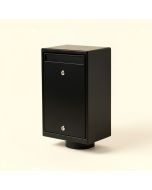 Pedestal All-In-One , Large , Aluminum , Locking , Mailbox & Post Combo , Black (synthetic illustration; no displayed measurements)