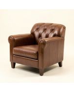 Wentz 47 '' Wide Tufted Top Grain Leather Armchair (synthetic illustration; no displayed measurements)