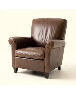 Allensby 35 '' Wide Full Grain Leather Down Cushion Wingback Chair (synthetic illustration; no displayed measurements)